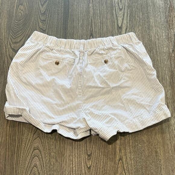 Old Navy Everyday Shorts High Rise Cotton Blend Stretch Stripe Blue White Size L - Picture 8 of 8
